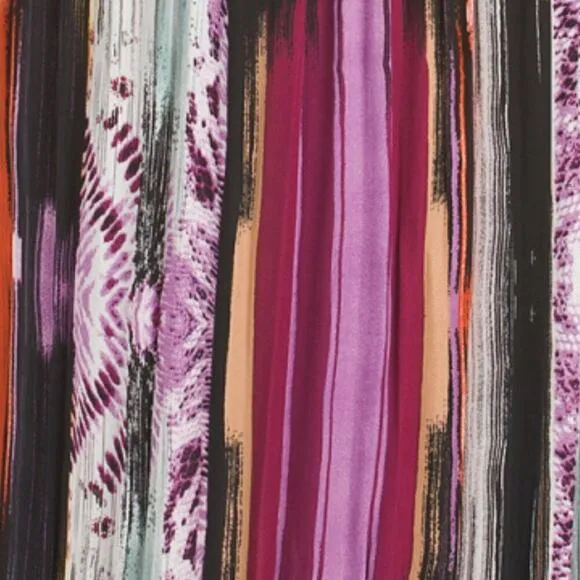 NWT Nicole Miller Women's Multi Color Abstract Stripe Summer Maxi Dress