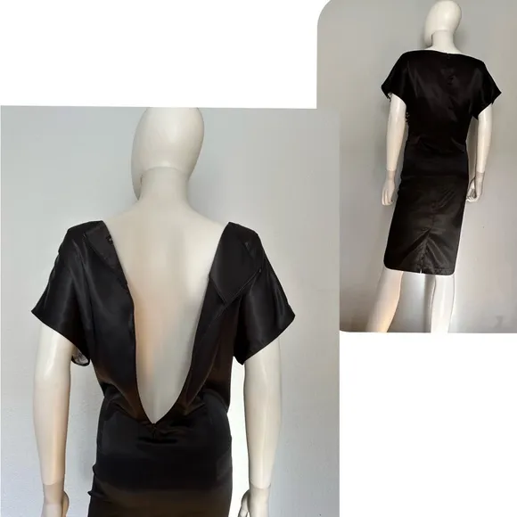 NWT POLEN POE PLUS SIZE SATIN‎ DRESS RAGLAN SHORT SLEEVES KNEE-LENGTH UNLINED