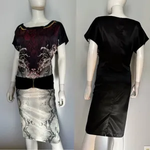 NWT POLEN POE PLUS SIZE SATIN‎ DRESS RAGLAN SHORT SLEEVES KNEE-LENGTH UNLINED