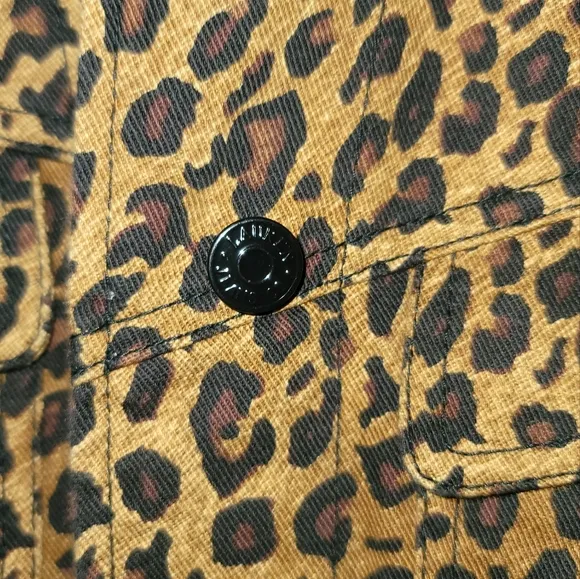 NWT Ralph Lauren Brown Leopard Denim Cotton Jacket Size L
