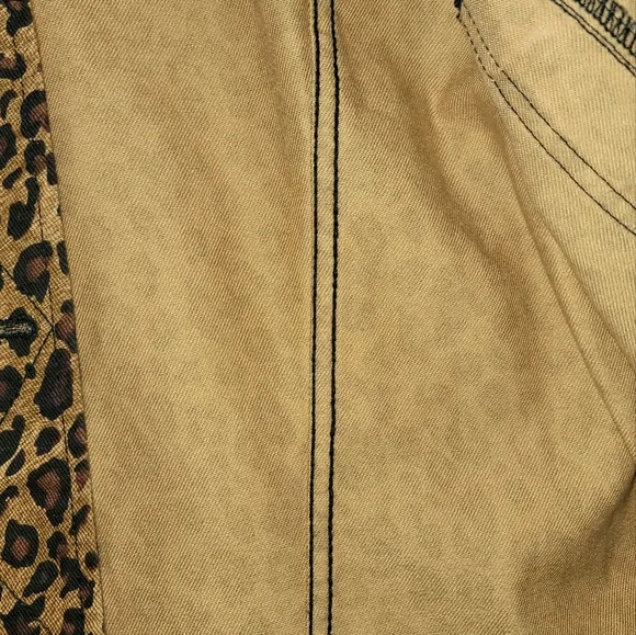 NWT Ralph Lauren Brown Leopard Denim Cotton Jacket Size L