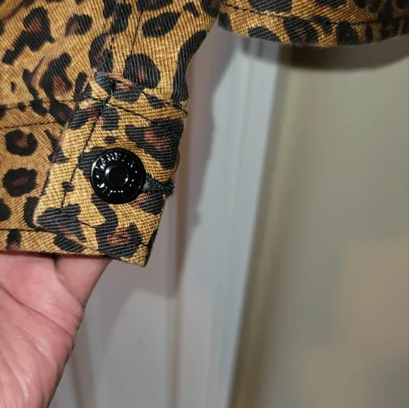 NWT Ralph Lauren Brown Leopard Denim Cotton Jacket Size L