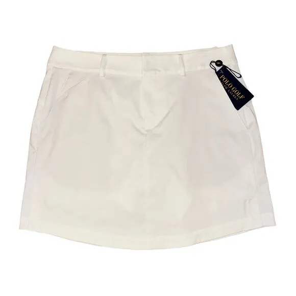 NWT Ralph Lauren Polo Golf Skirt Skort Size 6 White Attached Short Pockets $128