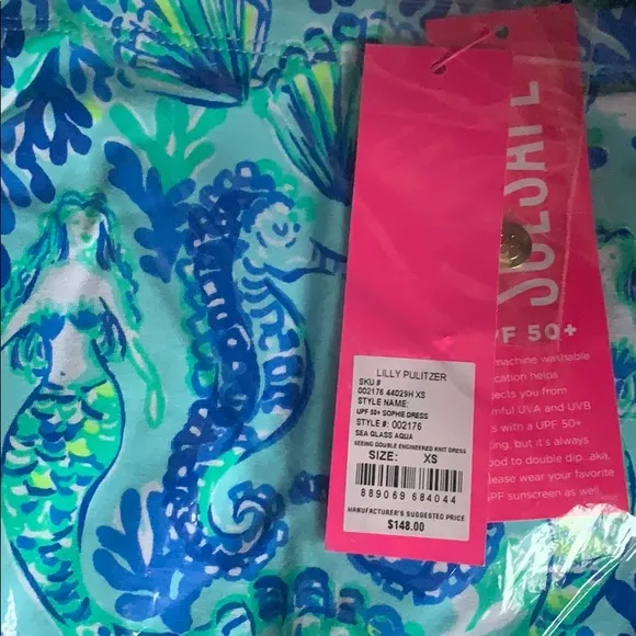 NWT Rare UPF 50  Sophie Dress Sea Glass Aqua