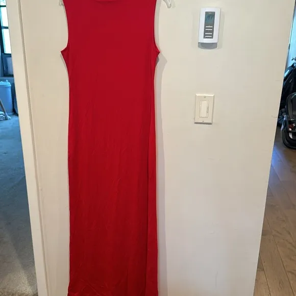 NWT Reformation Raine Sleeveless Knit Maxi Dress Jersey stretch red small