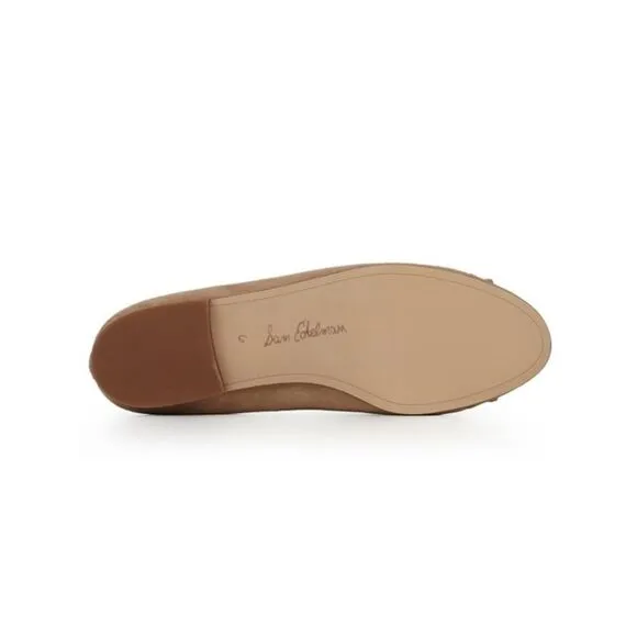 NWT SAM EDELMAN Womens Beige Cap Mage Slip On Leather Ballet Flats 7 M