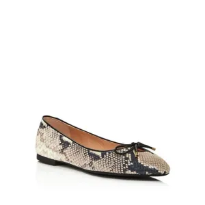 NWT STUART WEITZMAN Womens Gray Snake Gabby Slip On Leather Ballet Flats 6.5 M