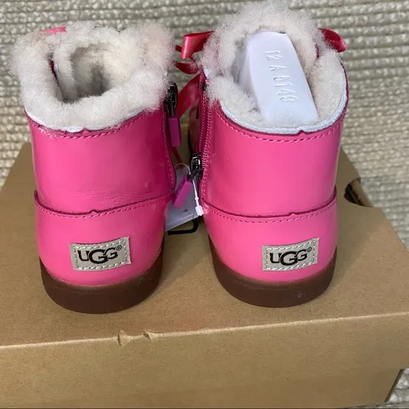 NWT UGG Diva Pink Payten Stars Patent Leather Boots size 12