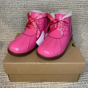 NWT UGG Diva Pink Payten Stars Patent Leather Boots size 12