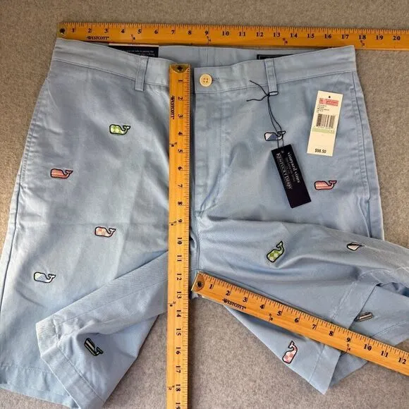 NWT Vineyard Vines x Kentucky Derby Size 34 Shorts Embroidered Whale Blue Mens