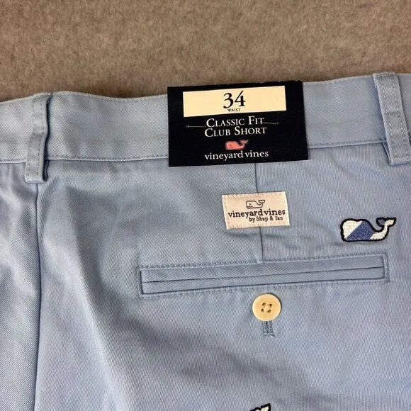 NWT Vineyard Vines x Kentucky Derby Size 34 Shorts Embroidered Whale Blue Mens