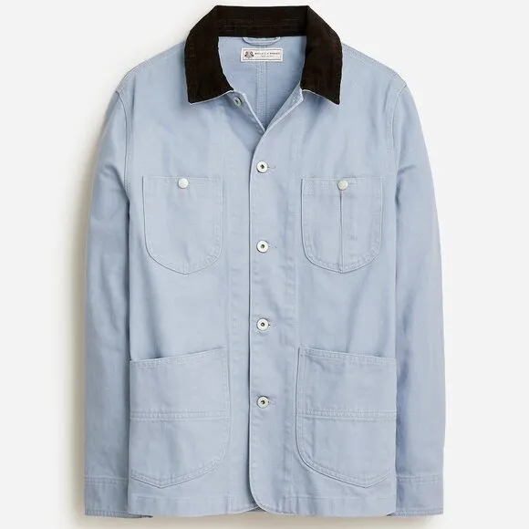 NWT Wallace &amp; Barnes by J Crew Lightweight Twill Chore Jacket Coat in Light Blue