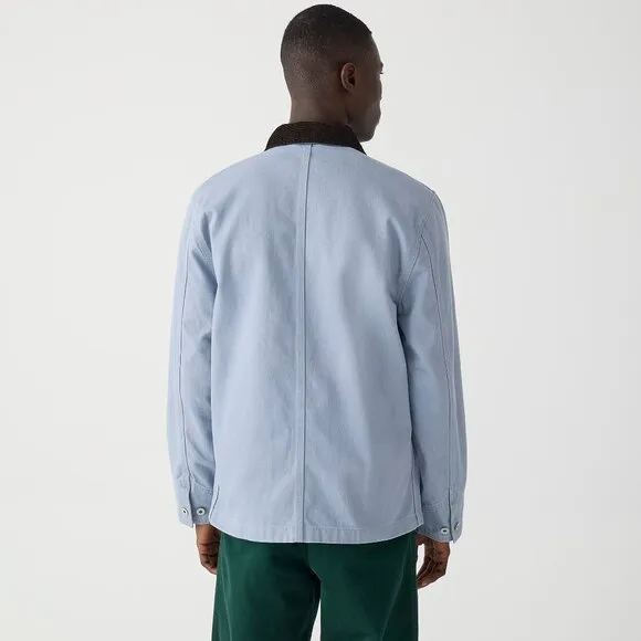 NWT Wallace &amp; Barnes by J Crew Lightweight Twill Chore Jacket Coat in Light Blue