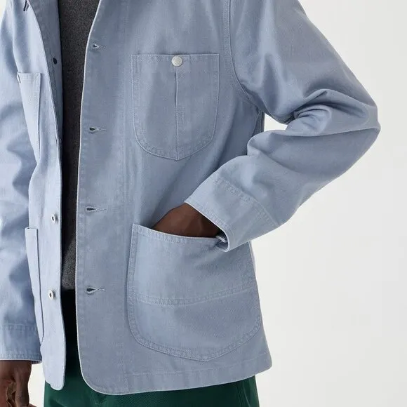 NWT Wallace &amp; Barnes by J Crew Lightweight Twill Chore Jacket Coat in Light Blue