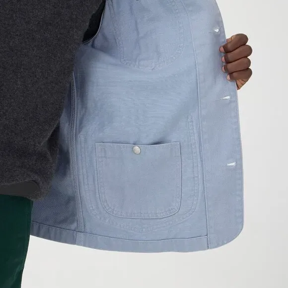 NWT Wallace &amp; Barnes by J Crew Lightweight Twill Chore Jacket Coat in Light Blue