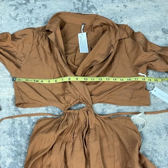 NWT YFB Young Fabulous Broke Derby Dress Marigold Burnt Umber Waist Cut Out S