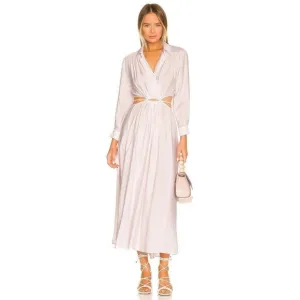 NWT Young Fabulous &amp; Broke YFB Derby Violet Purple V-neck Cutout Maxi Dress XS