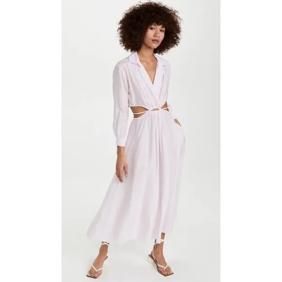 NWT Young Fabulous &amp; Broke YFB Derby Violet Purple V-neck Cutout Maxi Dress XS