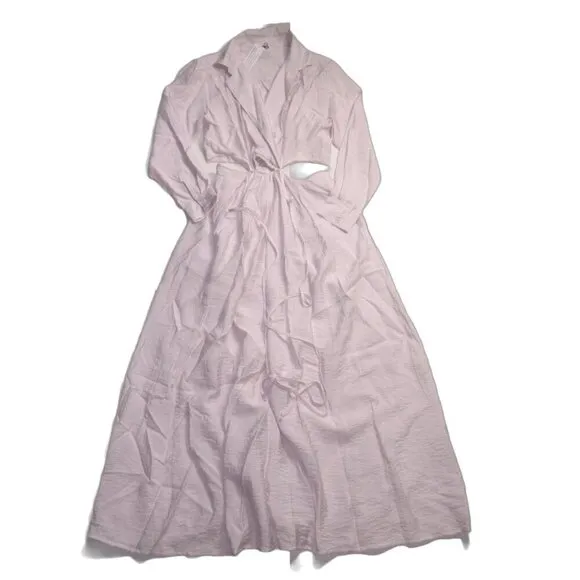 NWT Young Fabulous &amp; Broke YFB Derby Violet Purple V-neck Cutout Maxi Dress XS