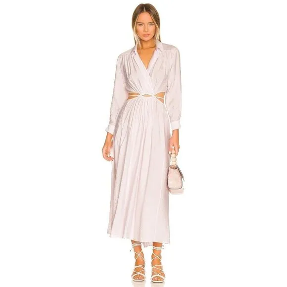 NWT Young Fabulous &amp; Broke YFB Derby Violet Purple V-neck Cutout Maxi Dress XS