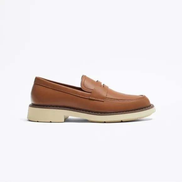NWT. Zara Brown Penny Loafers/Moccasins. Size 11.