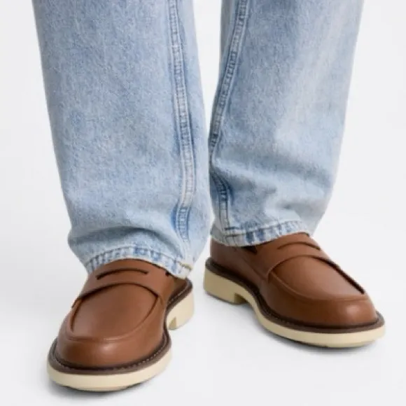 NWT. Zara Brown Penny Loafers/Moccasins. Size 11.