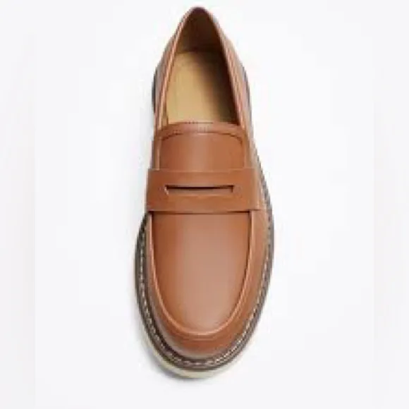 NWT. Zara Brown Penny Loafers/Moccasins. Size 11.