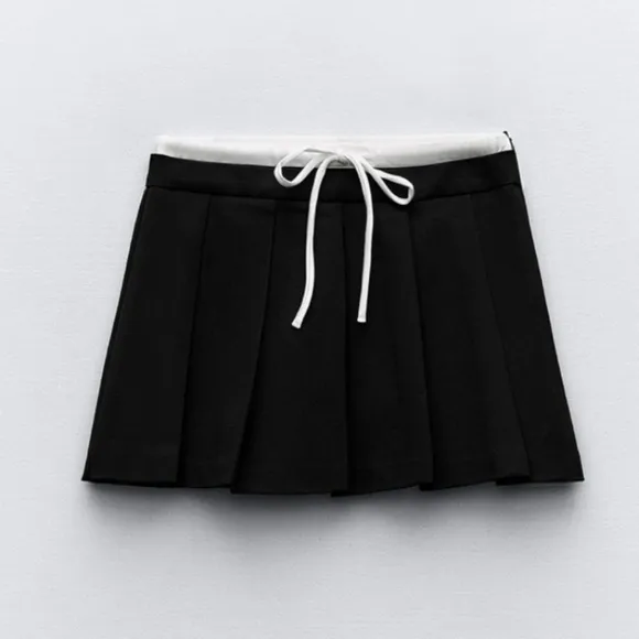NWT ZARA WAISTBAND DETAIL SKORT size xs