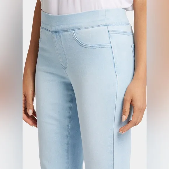 NYDJ Dakota Crop Pull-On Jeans In Oceanfront Light Blue Size Medium