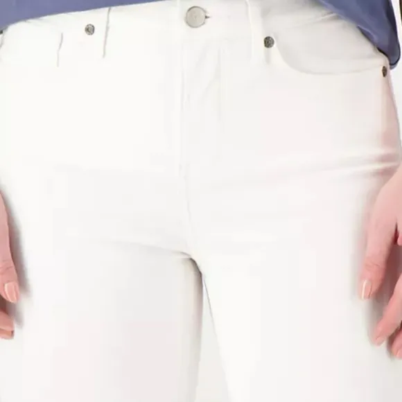 NYDJ Sheri Slim Ankle Jeans with Frayed Hem - Optic White