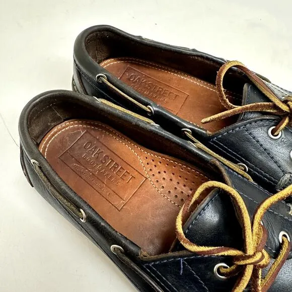 Oak Street Bootmakers Boat Shoe Navy Chromexcel Leather Men's Size 9
