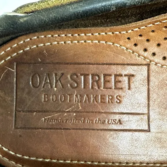 Oak Street Bootmakers Boat Shoe Navy Chromexcel Leather Men's Size 9