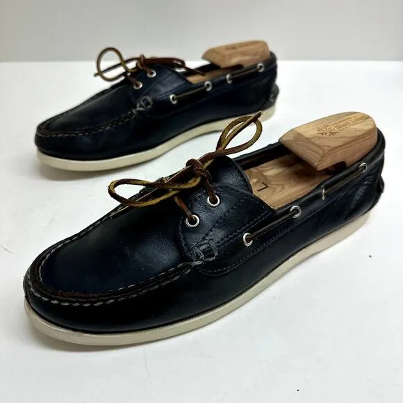 Oak Street Bootmakers Boat Shoe Navy Chromexcel Leather Men's Size 9