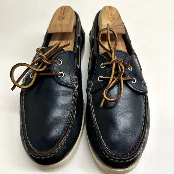 Oak Street Bootmakers Boat Shoe Navy Chromexcel Leather Men's Size 9