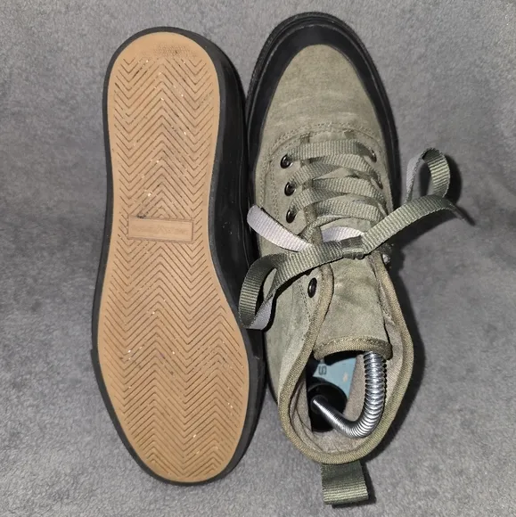 Olive and Black Lace-Up Sneakers