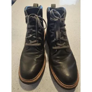 Olukai Kilakila Black Leather Combat Boots Men's Size 12 Lace Up