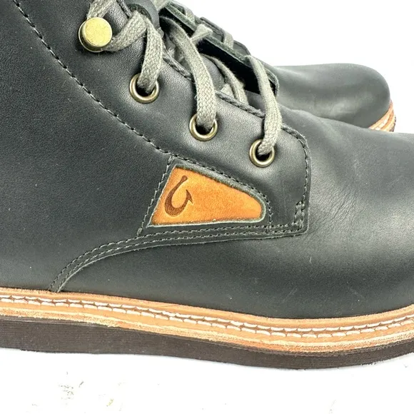 OluKai KilaKila Boots 12 Mens Leather Lace Up Waterproof Bootie