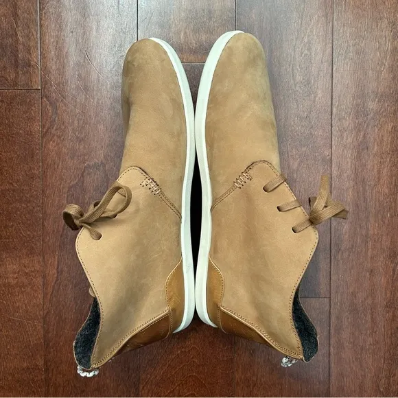 OluKai Men’s Brown Leather Lace-Up Chukka Boots, Size 14