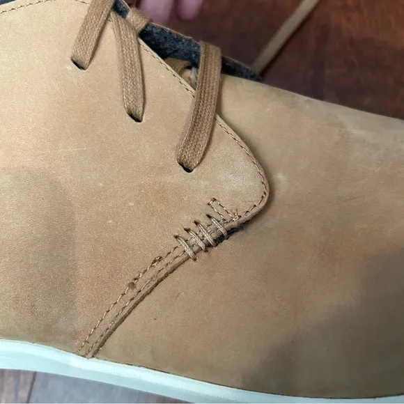 OluKai Men’s Brown Leather Lace-Up Chukka Boots, Size 14