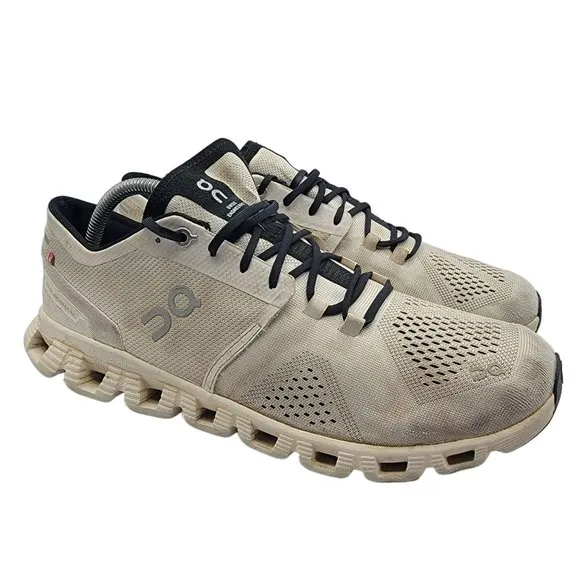 On Cloud X Womens 11 White Running Shoes Athletic Breathable Lightweight Casual