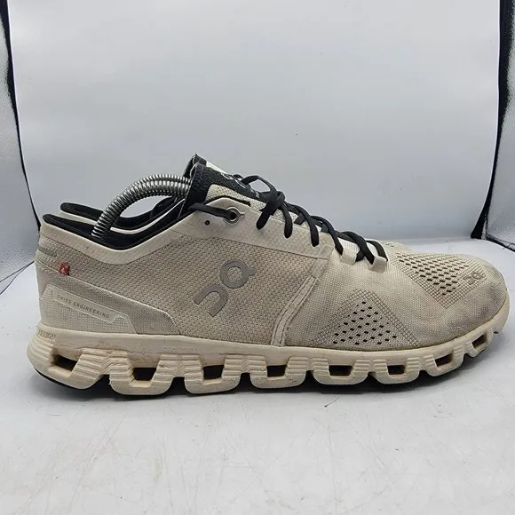 On Cloud X Womens 11 White Running Shoes Athletic Breathable Lightweight Casual