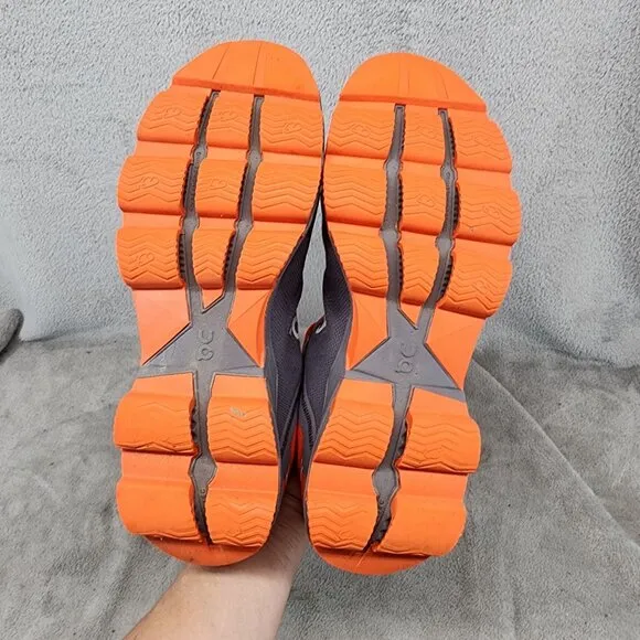 On Shoes Mens Size 10 Gray Orange Lace Up Sneakers