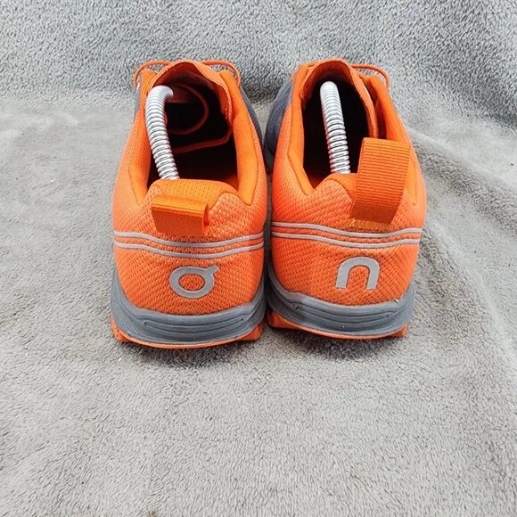 On Shoes Mens Size 10 Gray Orange Lace Up Sneakers