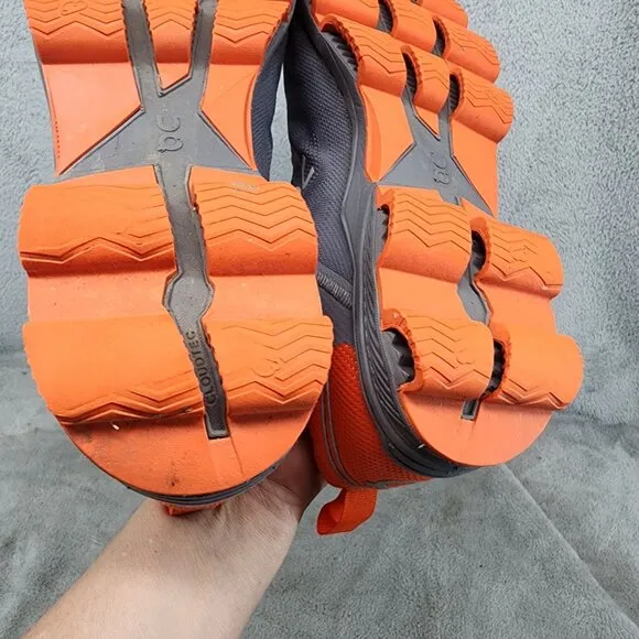 On Shoes Mens Size 10 Gray Orange Lace Up Sneakers