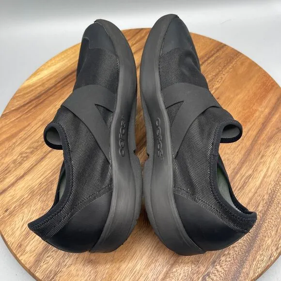 OOFOS 00MG Low Shoes Mens 10.5 Black Mesh Walking Lightweight Recovery Comfort