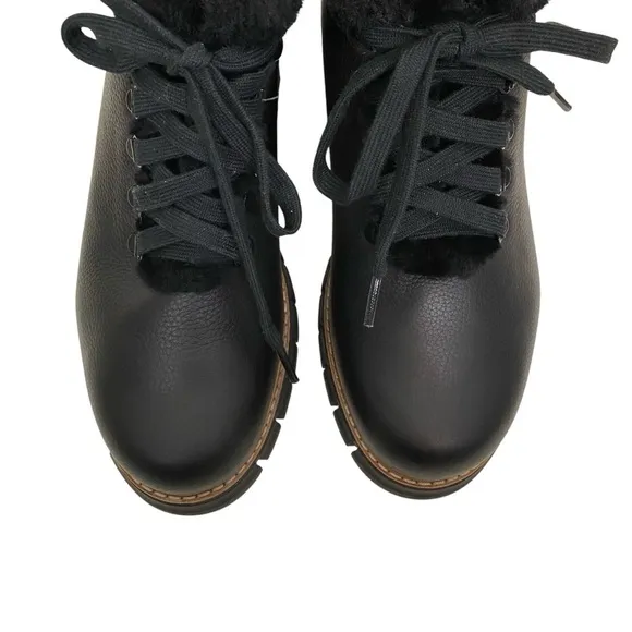 Oscar Sport Black Combat Kira Shearling Lined Boots