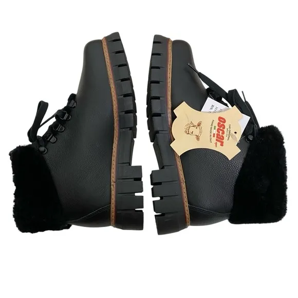 Oscar Sport Black Combat Kira Shearling Lined Boots