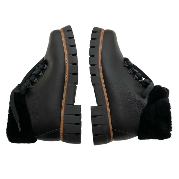 Oscar Sport Black Combat Kira Shearling Lined Boots