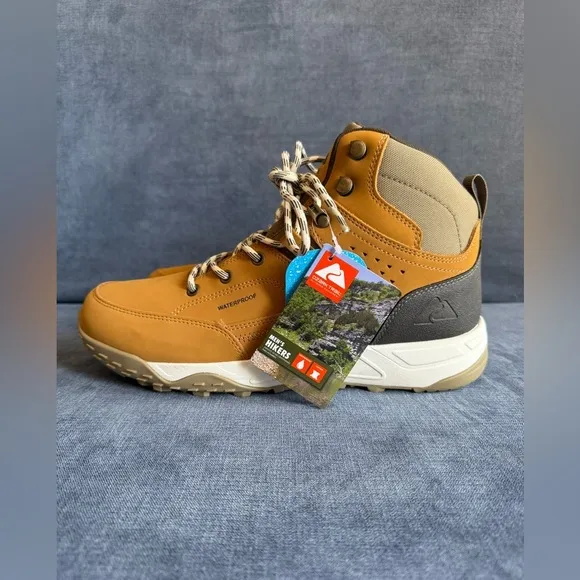 Ozark Trail Mens Leather Lace Up Waterproof Hiking Boots SZ 10 New Outdoor Brown