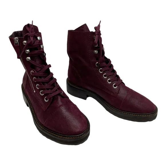PAIGE Suede Marline Combat Boots Size 7